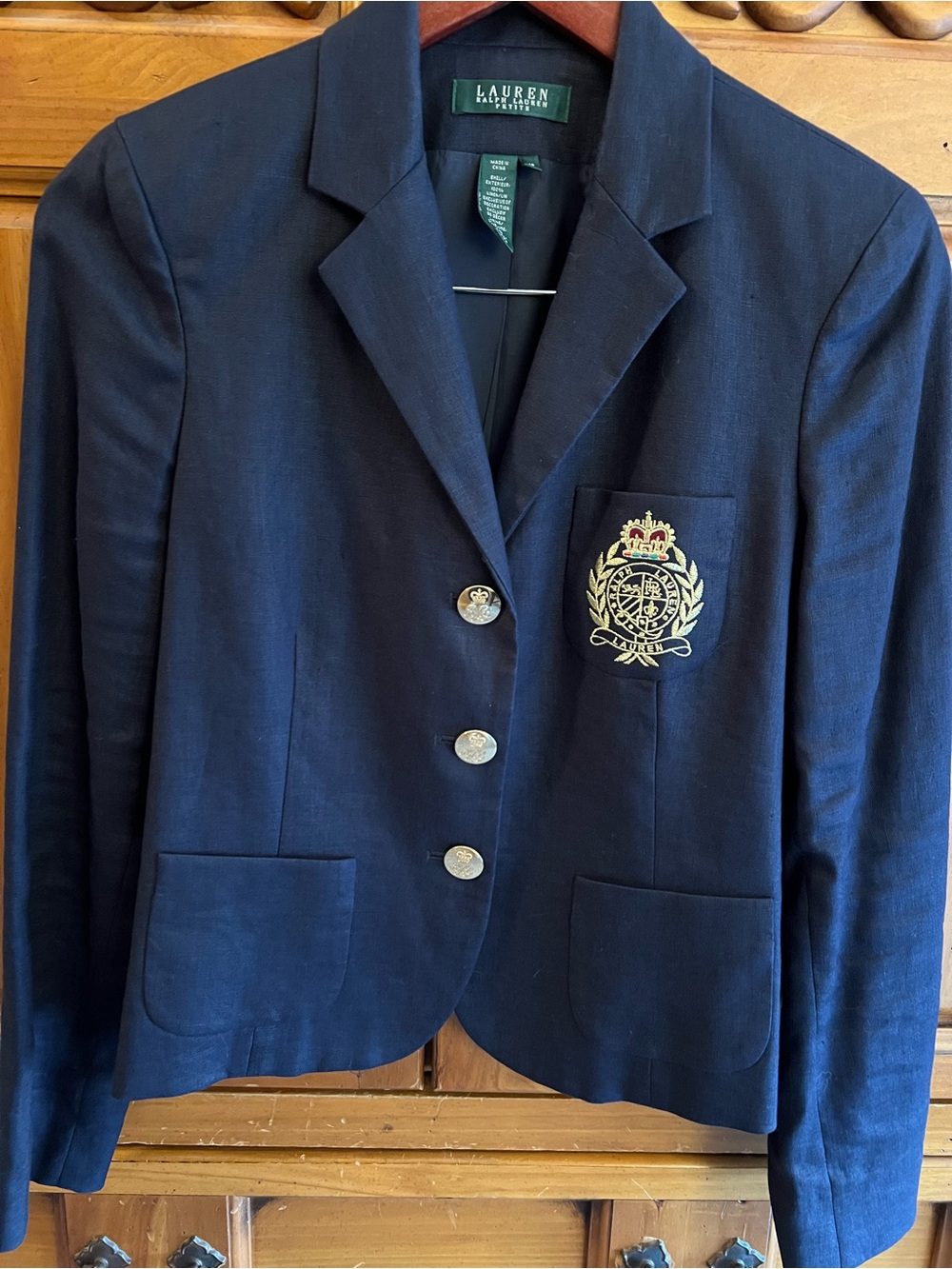 Ralph Lauren Navy Blazer with Embroidered Crest